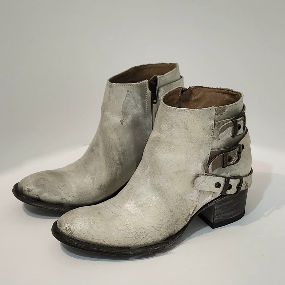 Old Gringo Distressed Silver Cowboy Ankle Booties